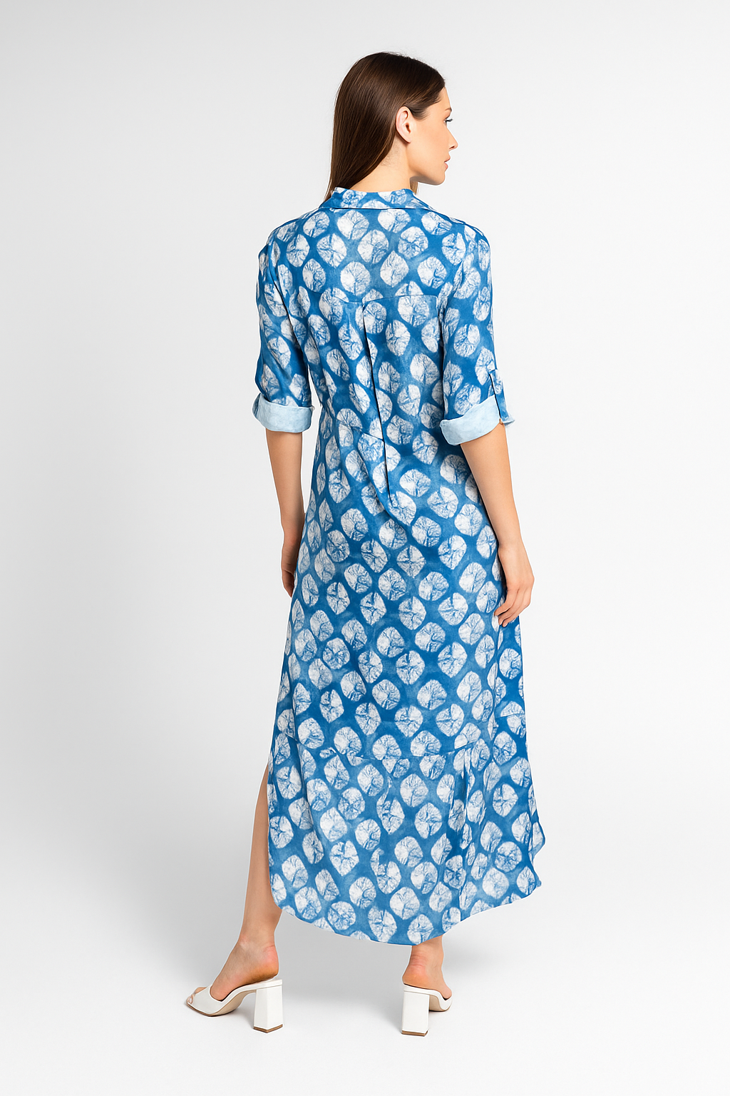 Vestidos Para Mujer Largo Camisero Comodo S51141 Azul