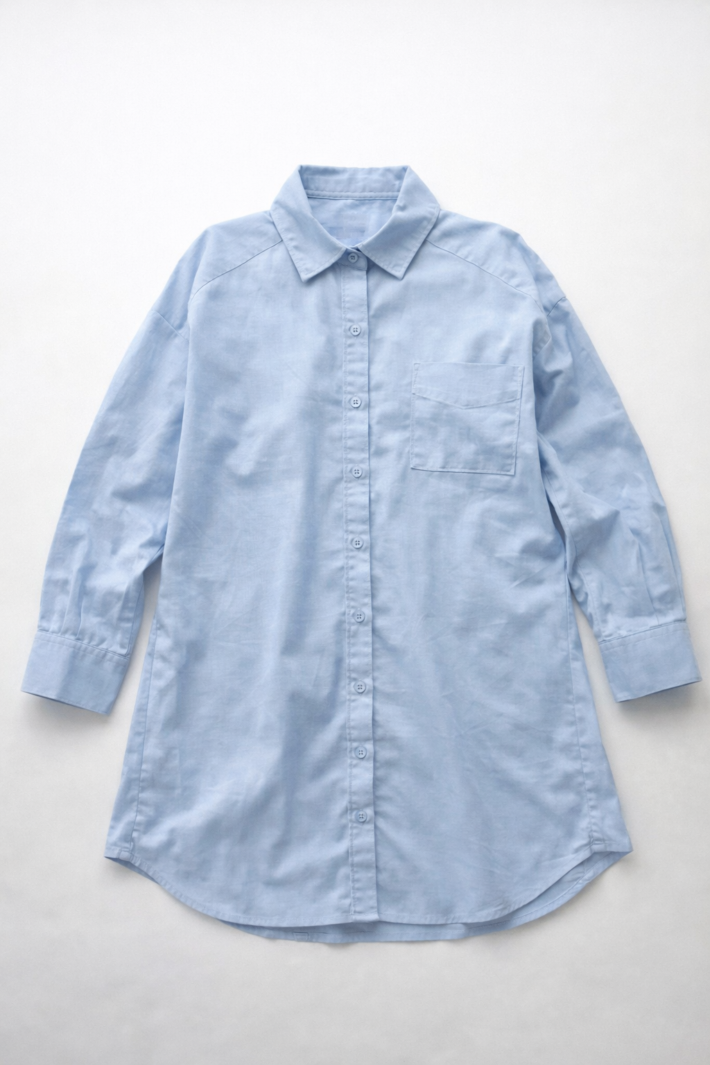 Blusas Para Mujer Camisera Oversize Popelina N61109 Azul