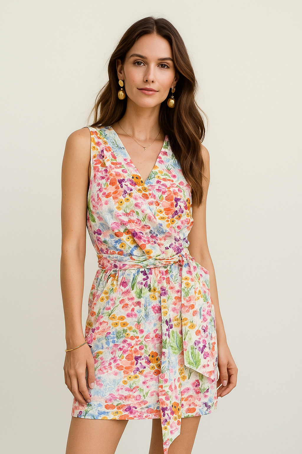 Vestidos Para Mujer Midi Corto Tipo Lino con Amarre S51134 Unico