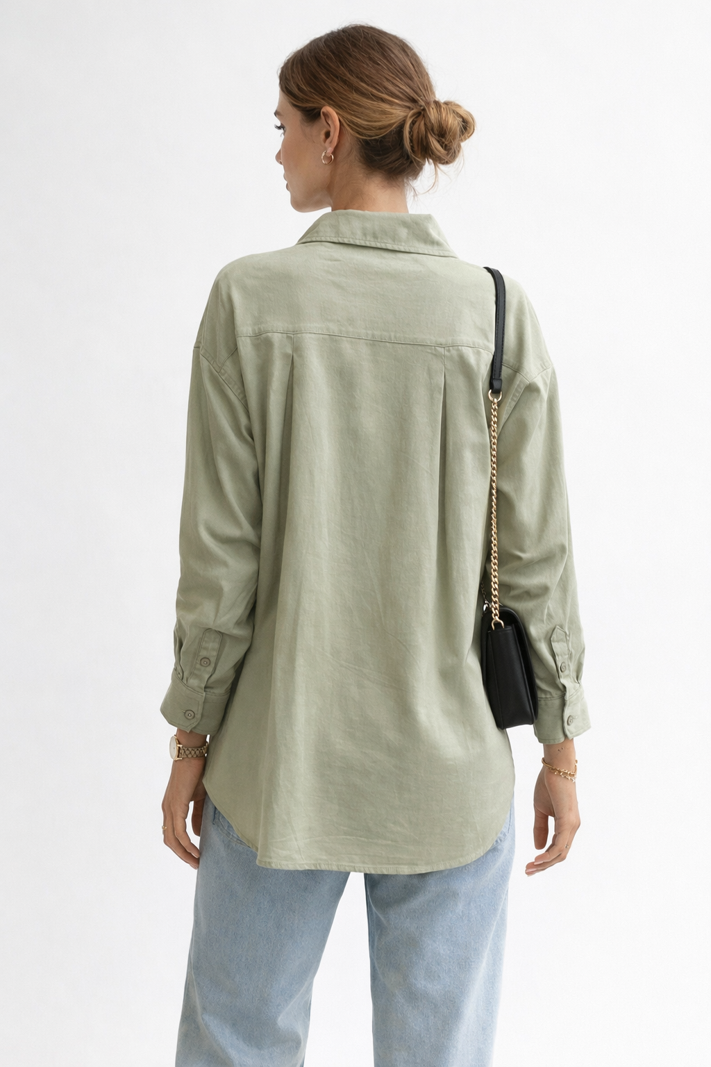 Blusas Para Mujer Camisera Oversize Popelina N61109 Sage