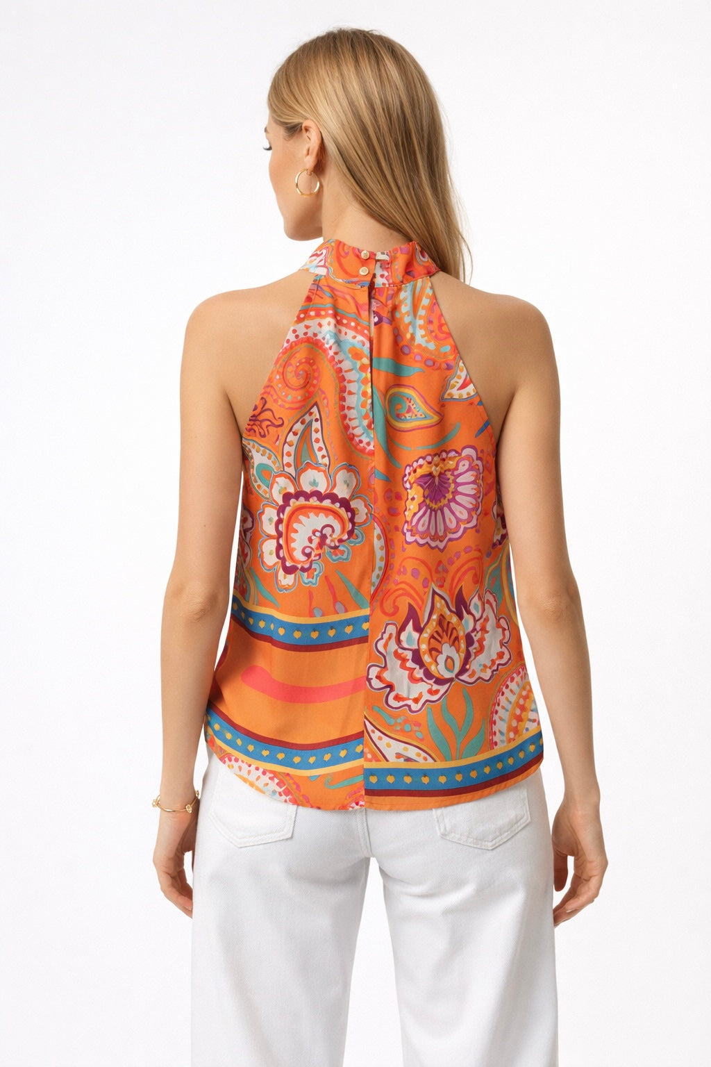 Blusas Para Mujer Cuello Halter Estampada N61118 Unico