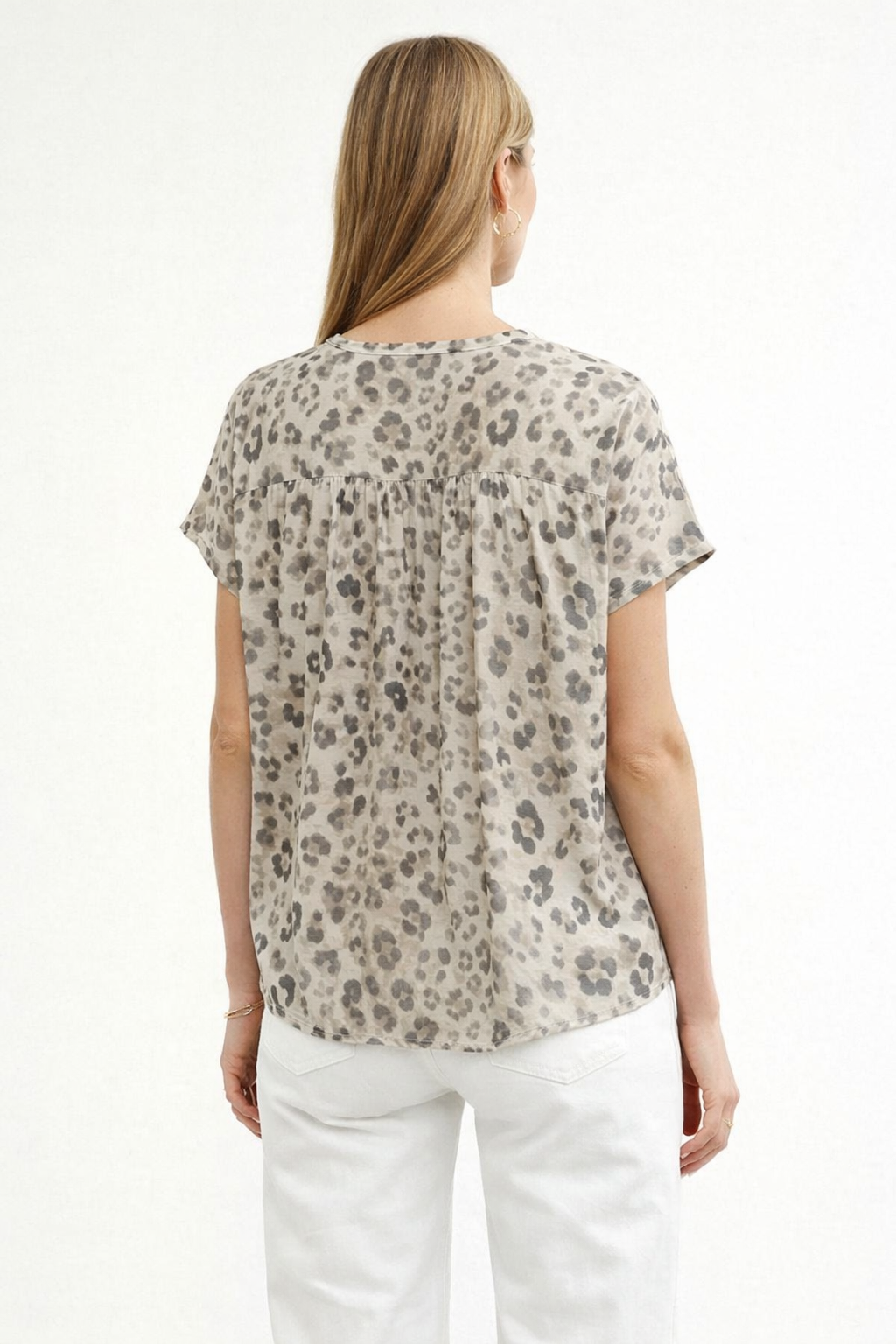 Blusas Para Mujer Cuello Mao Estampado De Leopardo N61121 Unico