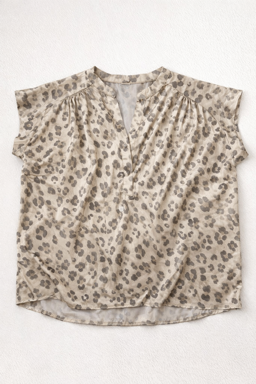 Blusas Para Mujer Cuello Mao Estampado De Leopardo N61121 Unico