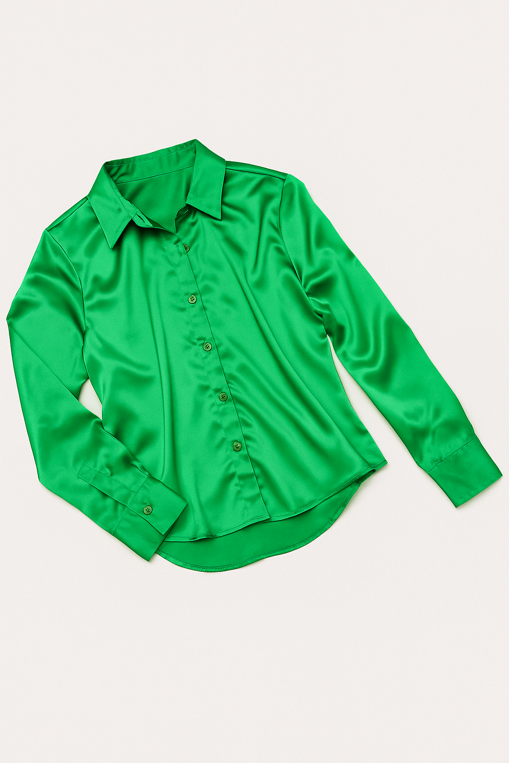 Blusas Para Mujer Camisera Satinada N51103 Verde