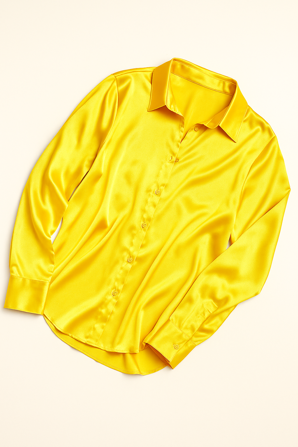 Blusas Para Mujer Camisera Satinada N51103 Amarillo