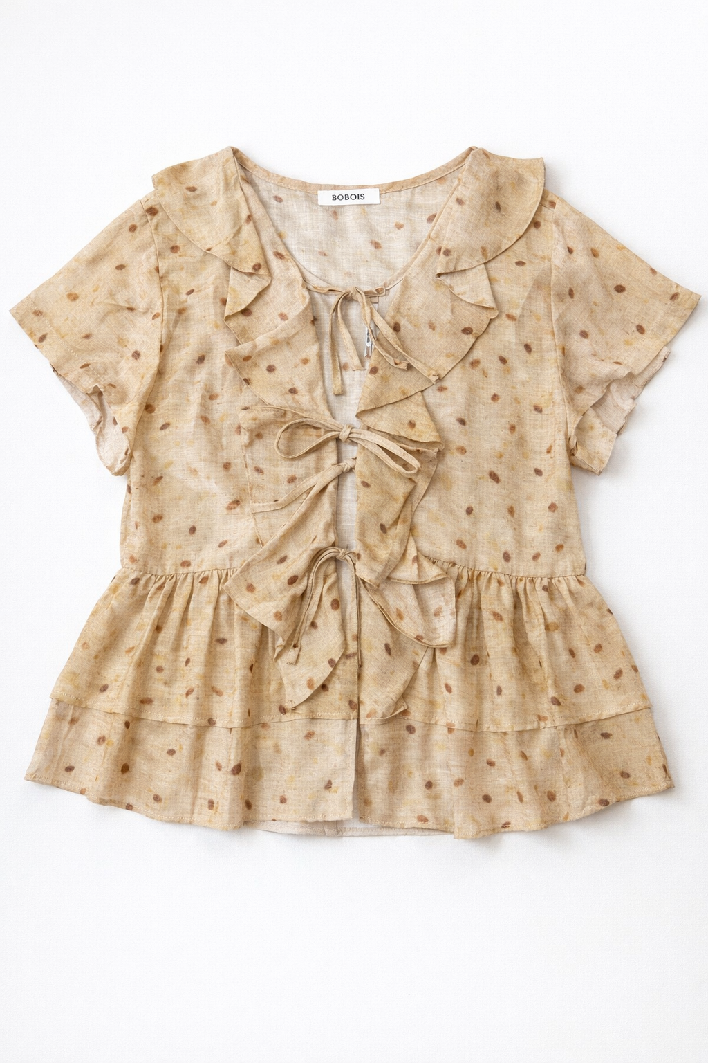 Blusas Para Mujer Chiffon Con Moños y Olanes N61140 Unico