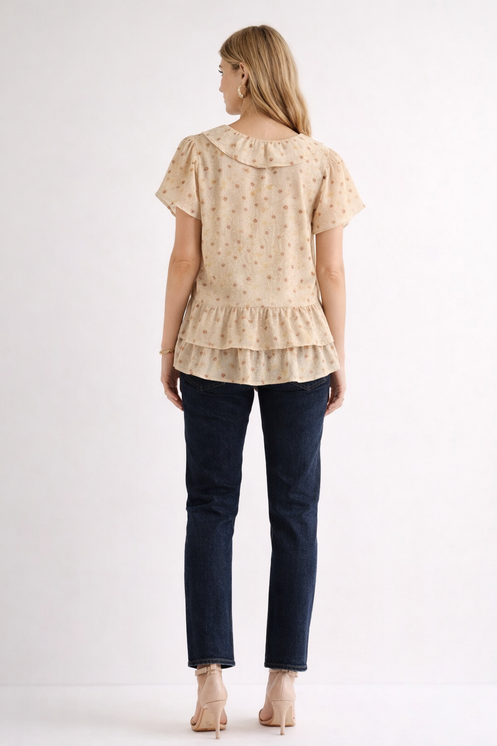 Blusas Para Mujer Chiffon Con Moños y Olanes N61140 Unico