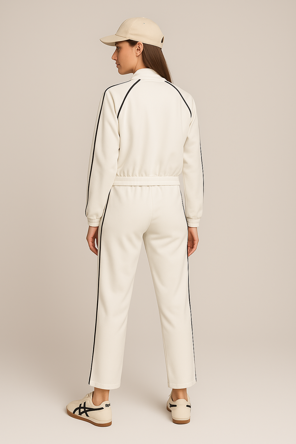 Chamarras Para Mujer Bomber Jacket Con Bies Q53104 Hueso