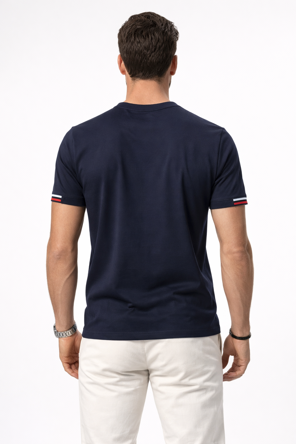 Playera para Hombre Cuello Redondo Antiarrugas Stretch A61404 Marino