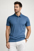 Playera Polo para Hombre Jacquard Antiarrugas Super Stretch A61412 Marino