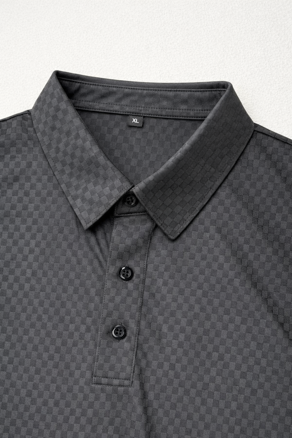 Playera Polo para Hombre Jacquard Antiarrugas Super Stretch A61412 Negro