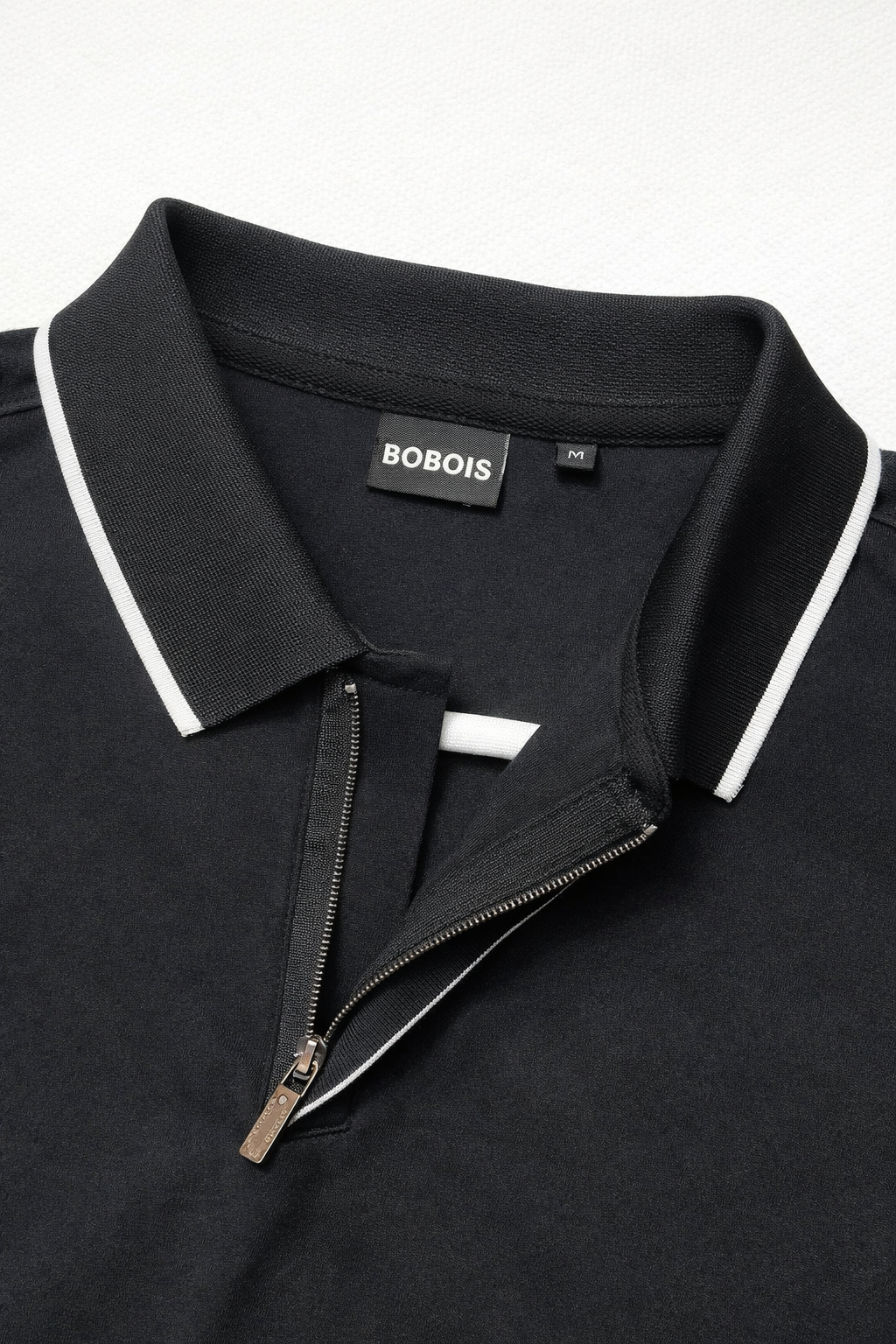 Playera Polo para Hombre con Cierre Super Stretch A61414 Negro