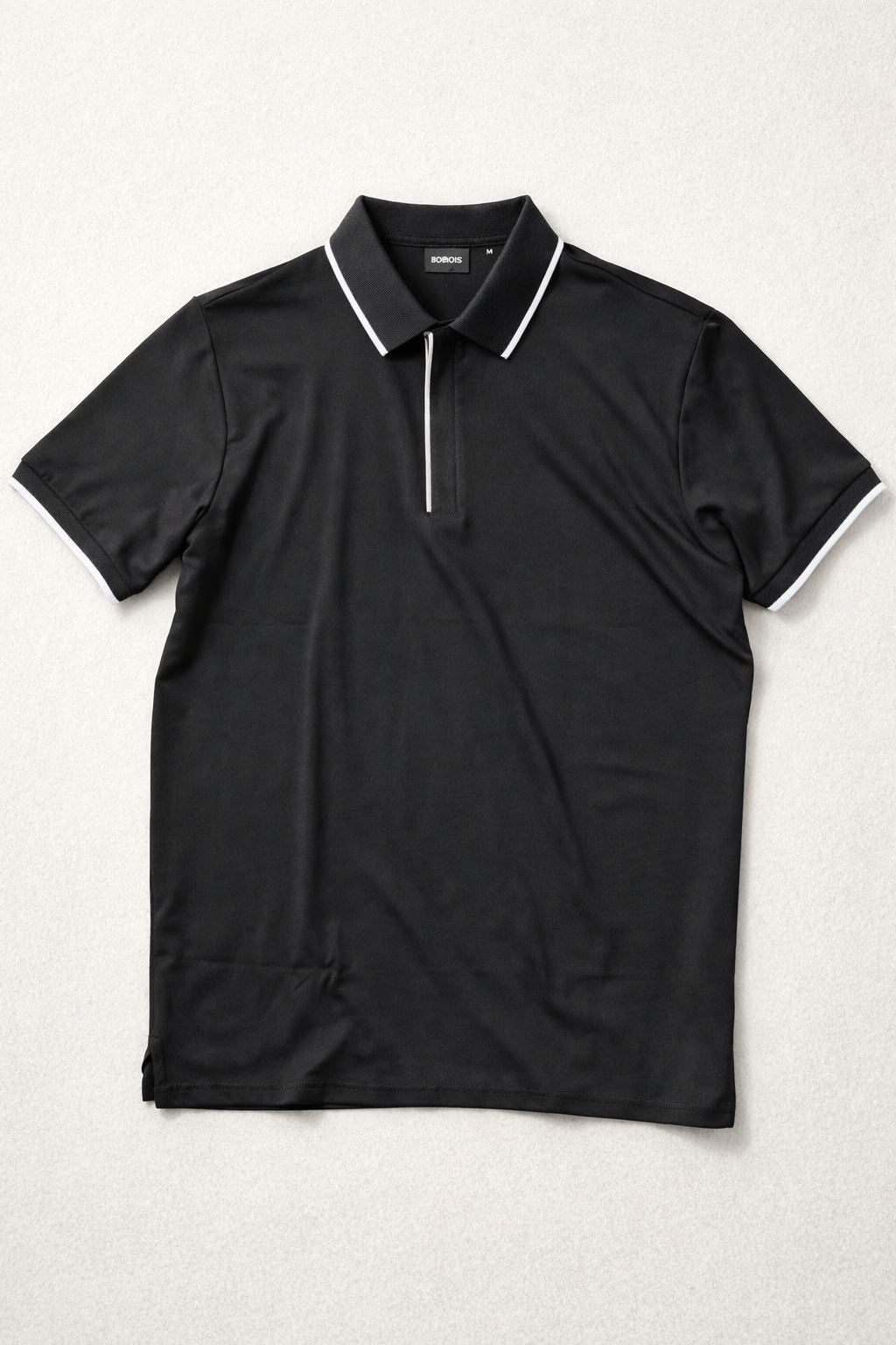 Playera Polo para Hombre con Cierre Super Stretch A61414 Negro
