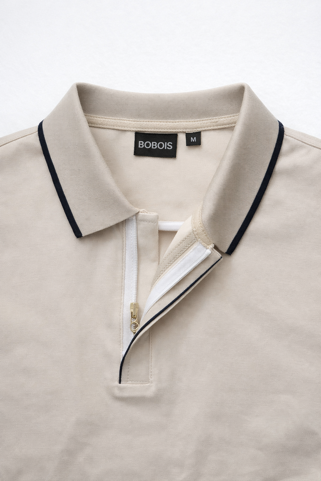 Playera Polo para Hombre con Cierre Super Stretch A61414 Beige