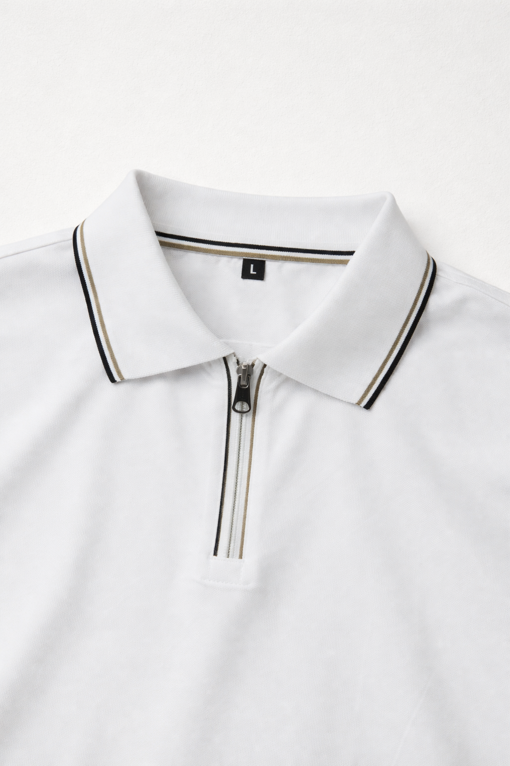 Playera Polo para Hombre Casual con Cierre Stretch Antiarrugas A61415 Blanco