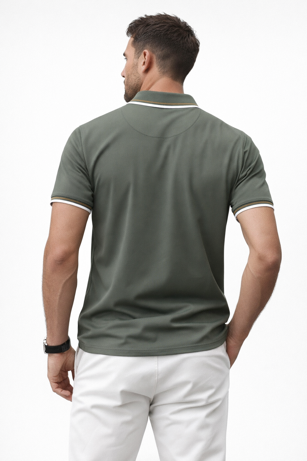Playera Polo para Hombre Casual Antiarrugas A61416 Olivo