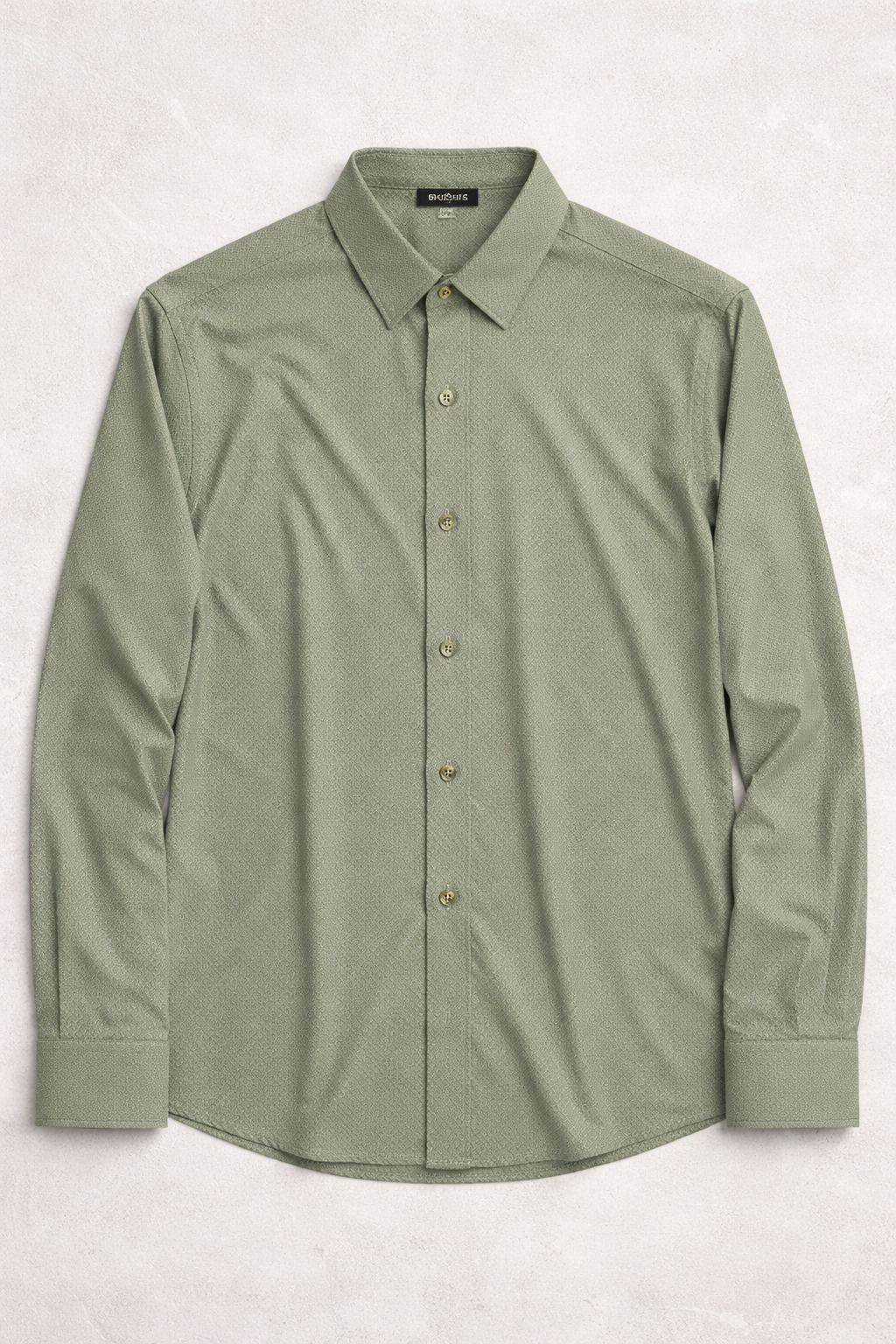 Camisa para Hombre Manga Larga Jacquard Super Stretch B61404 Olivo