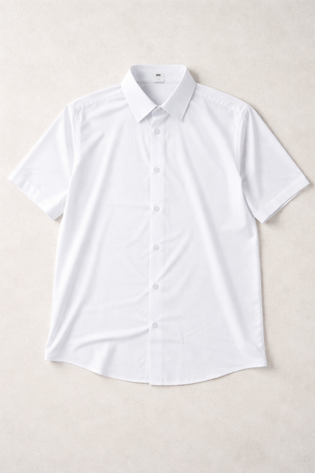 Camisa para Hombre Manga Corta Jacquard Sin Costura Antiarrugas B61451 Blanco