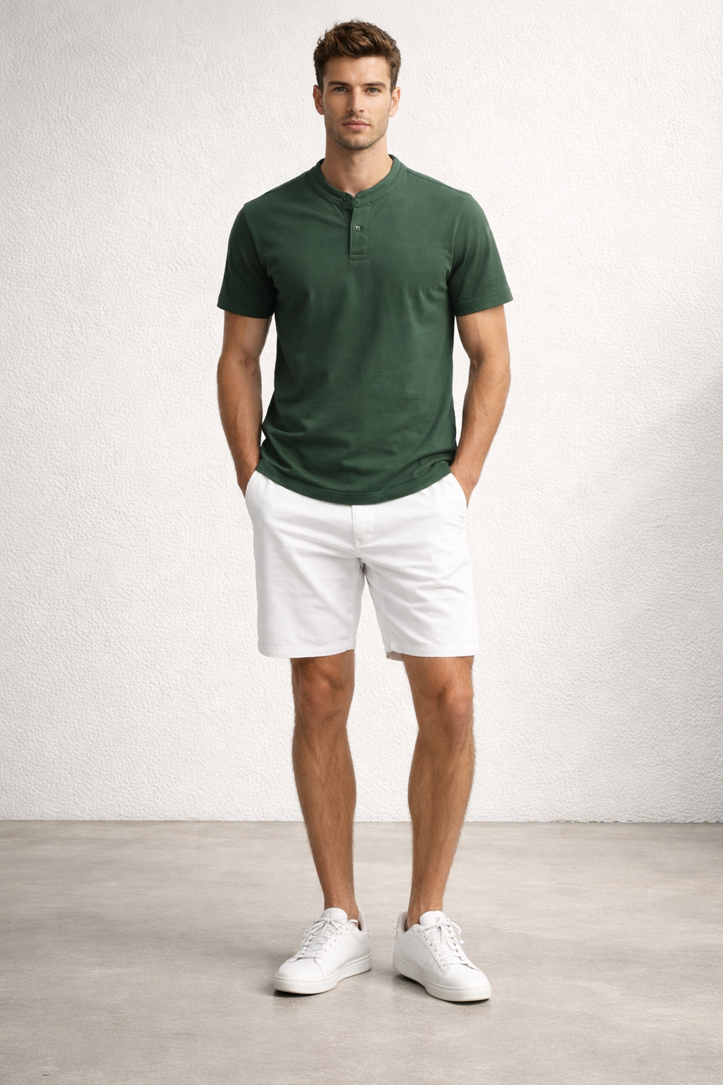 Playeras Polo Para Hombre Cuello Mao Spandex APMAO Militar