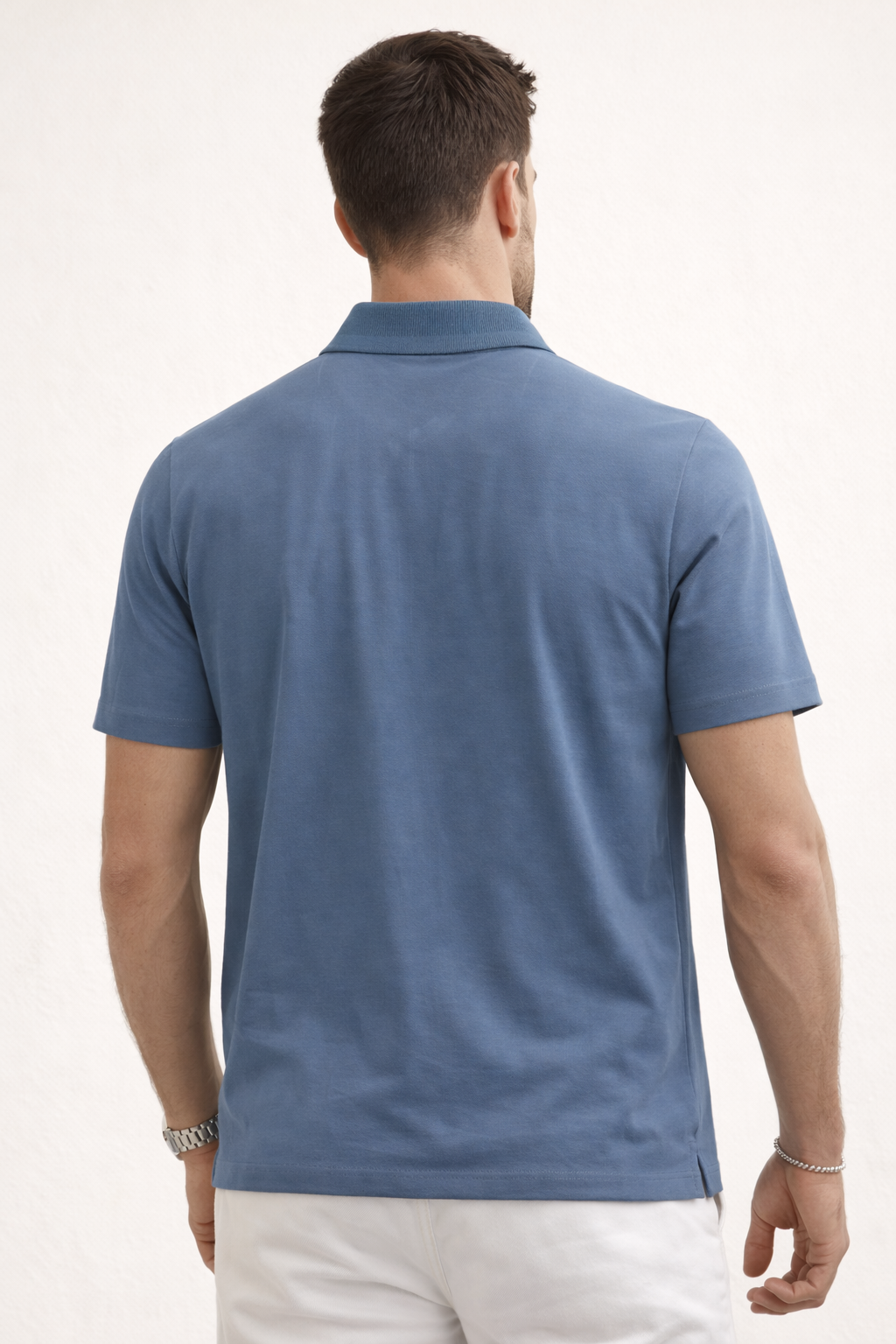 Playera Polo para Hombre con Cierre Premium Antiarrugas A61419 Azul