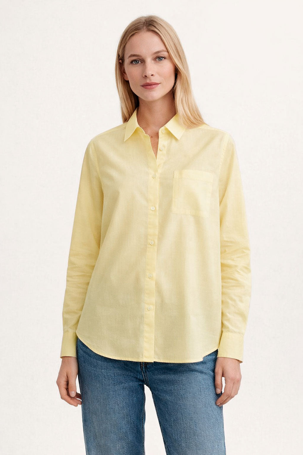 Blusas Para Mujer Camisera Popelina N61110 Amarillo