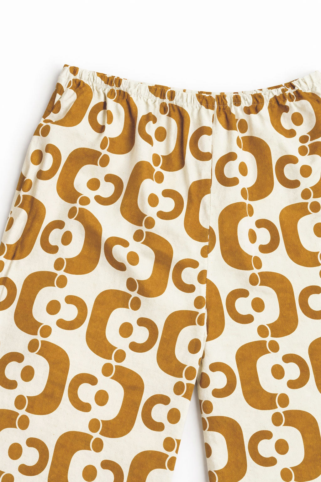Pantalones Para Mujer Ligero Estampado Con Elastico W61126 Ocre