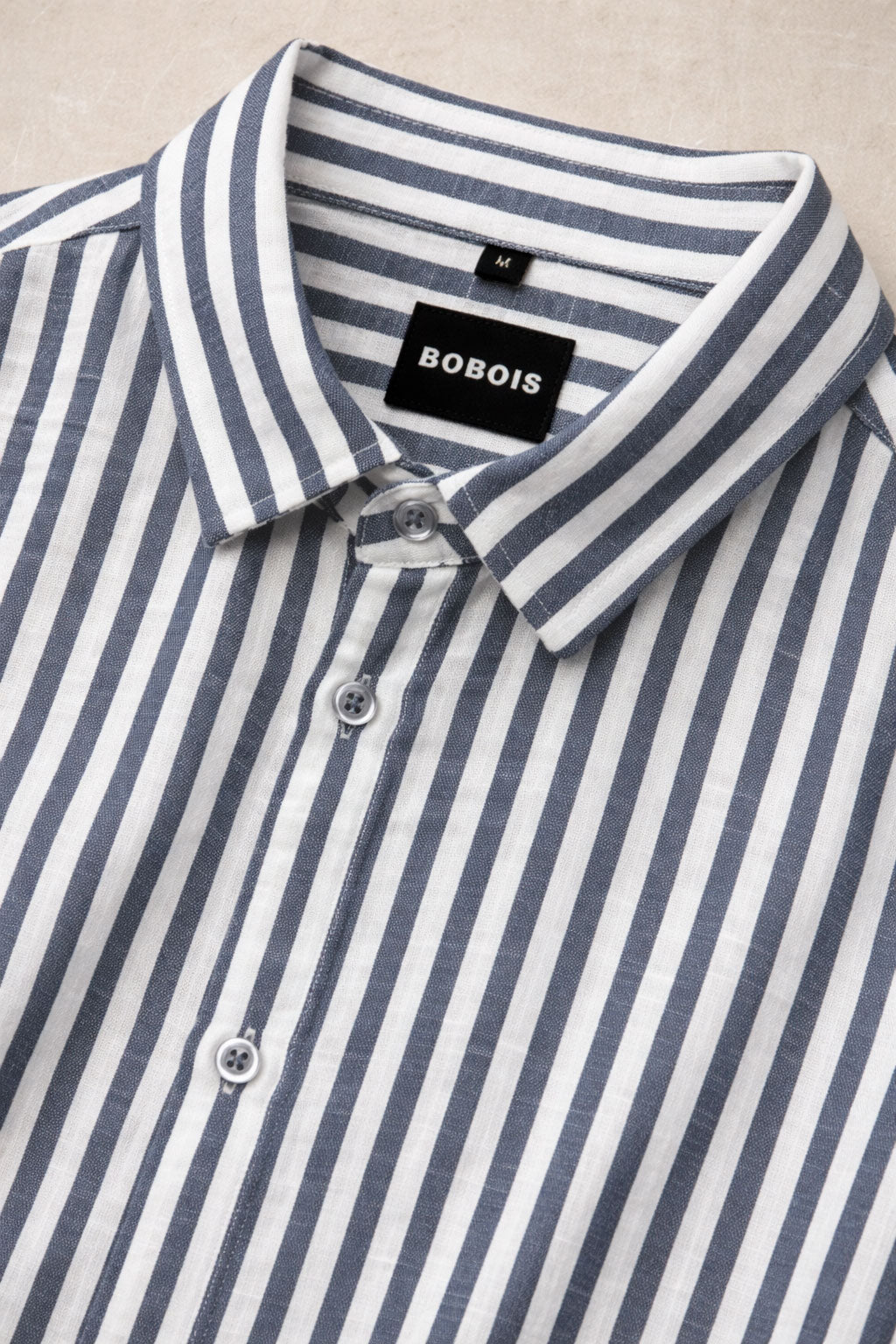 Camisa para Hombre Manga Larga de Rayas Antiarrugas Ligera B61408 Marino