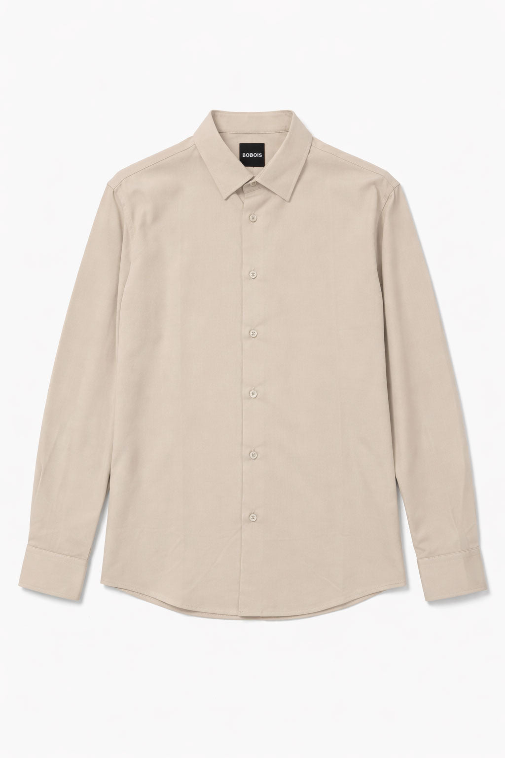 Camisa para Hombre Manga Larga Piqué Stretch Sin Arrugas B61401 Beige