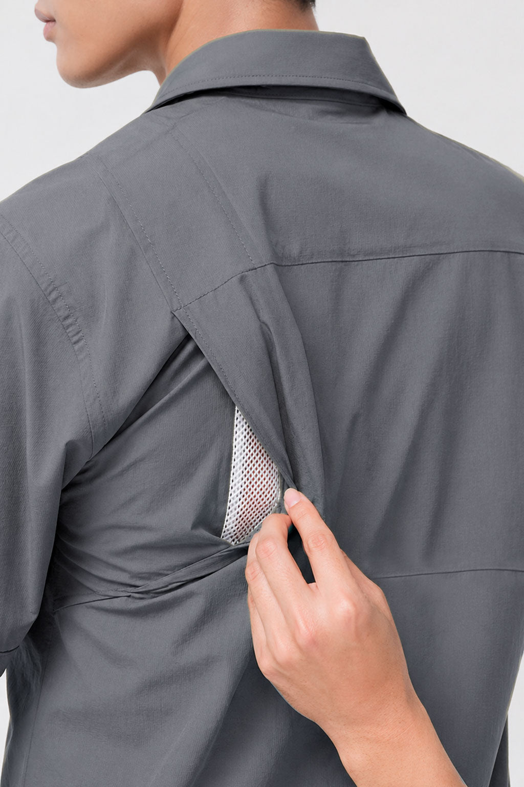 Camisa para Hombre Manga Corta Sport Outdoor Tipo Pescador BMCHI Gris