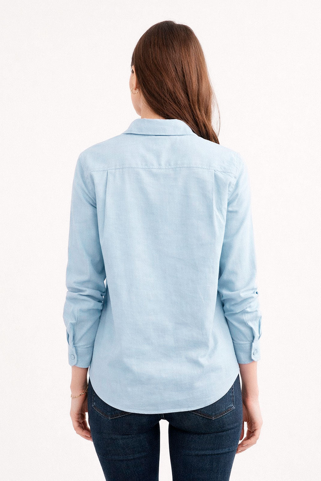 Blusas Para Mujer Camisera Popelina N61110 Azul