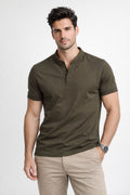 Playeras Polo Para Hombre Cuello Mao Spandex APMAO Chocolate