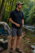 Camisa para Hombre Manga Corta Sport Outdoor Tipo Pescador BMCHI Marino