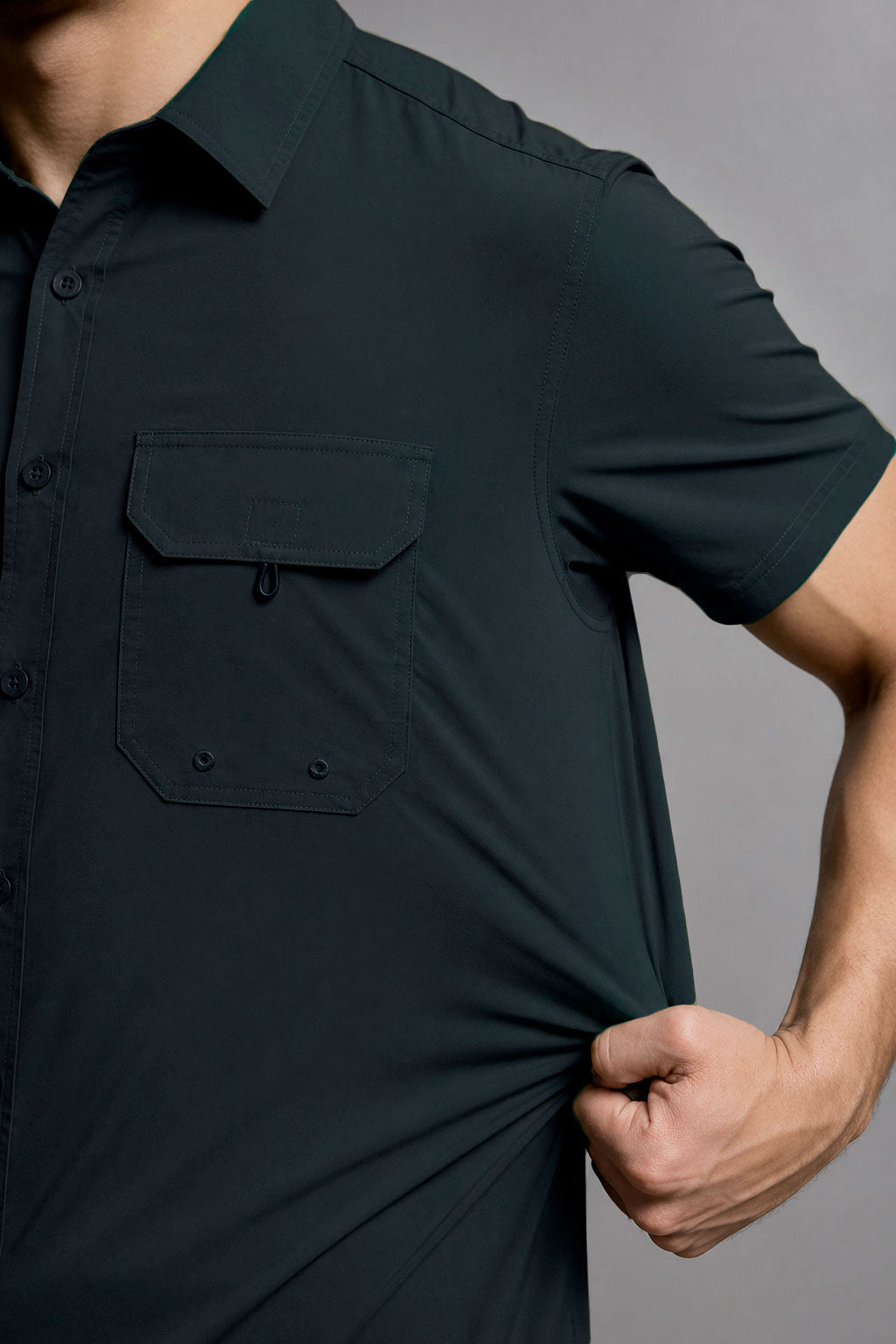 Camisa para Hombre Manga Corta Sport Outdoor Tipo Pescador BMCHI Marino