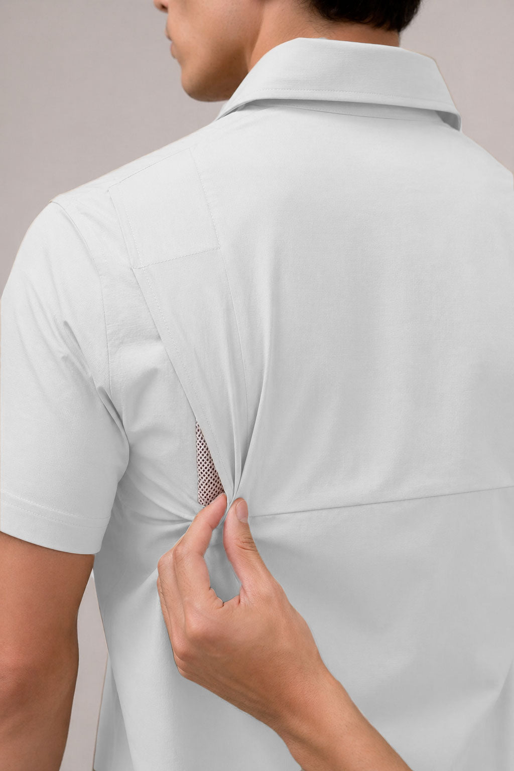 Camisa para Hombre Manga Corta Sport Outdoor Tipo Pescador BMCHI Blanco