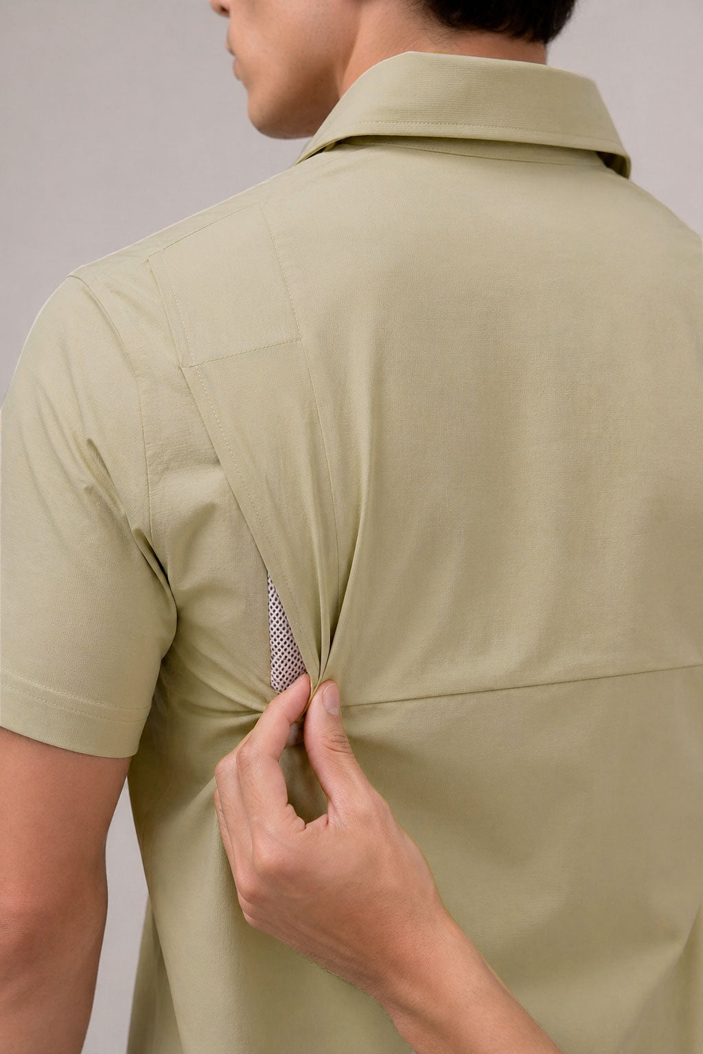Camisa para Hombre Manga Corta Sport Outdoor Tipo Pescador BMCHI Kaki