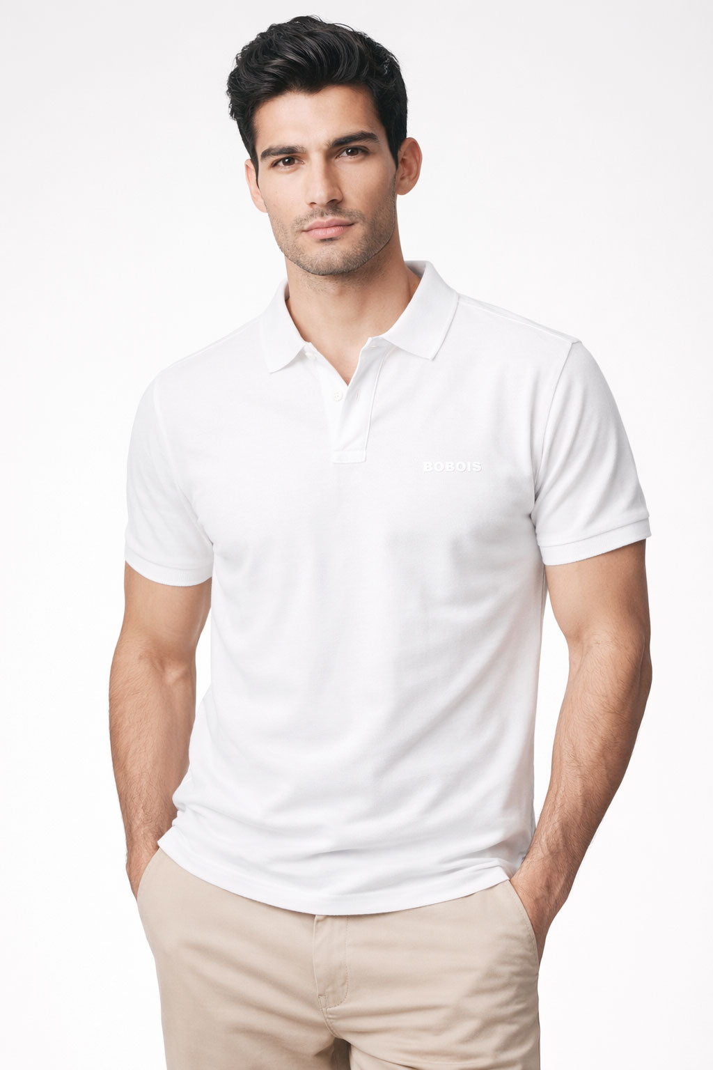 Playeras Polo Para Hombre Manga Corta Basica APOLBS Blanco