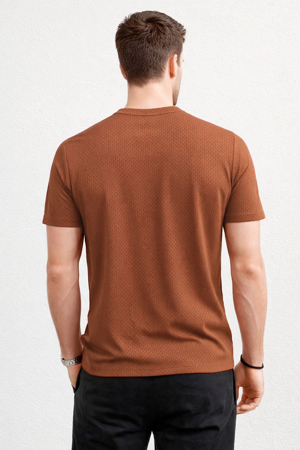 Playeras Para Hombre Manga Corta Jacquard A61303 Chedron