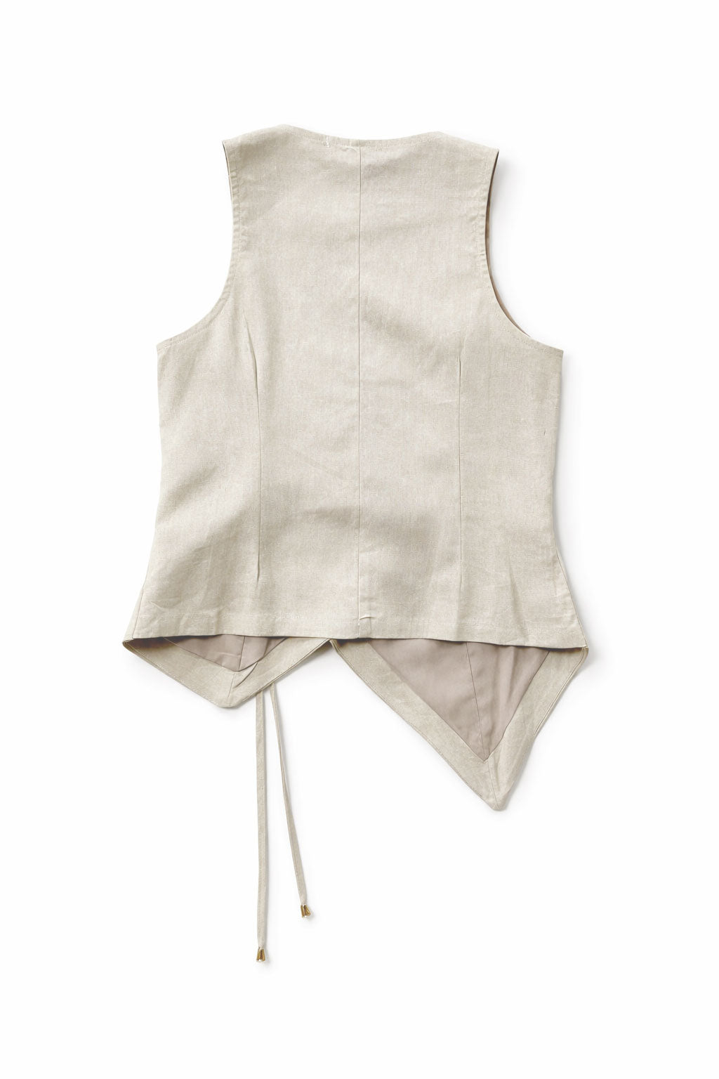 Chalecos Para Mujer Lino Asimétrico Cruzado R61101 Arena