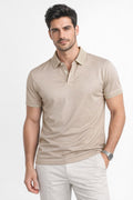 Playera Polo para Hombre Casual Super Stretch Antiarrugas A61410 Beige