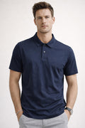 Playera Polo para Hombre Casual Super Stretch Antiarrugas A61410 Marino