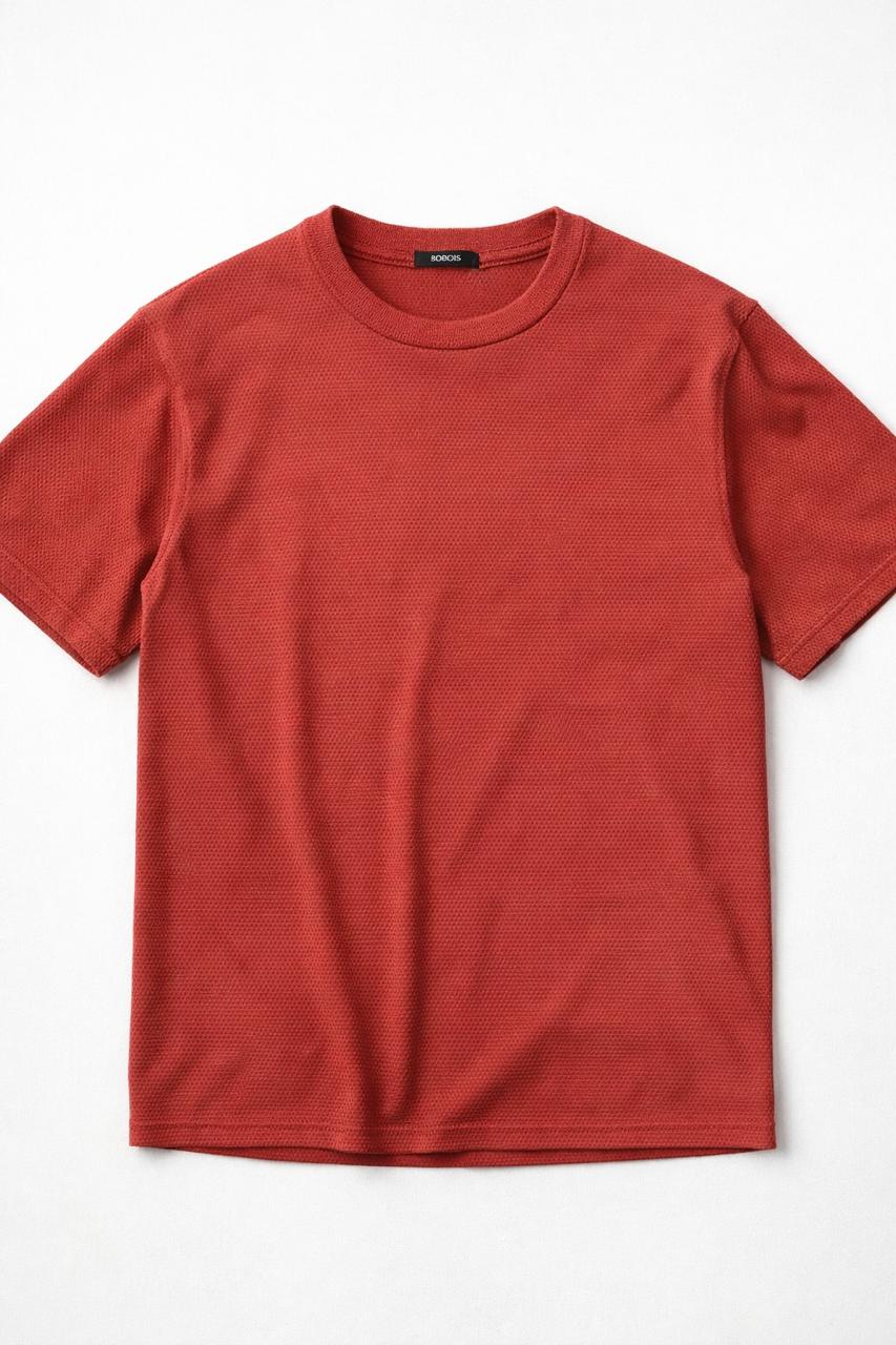 Playeras Para Hombre Jacquard Micro Bolitas A61306 Teja