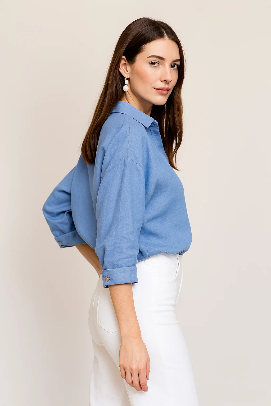 Chamarras Para Mujer Ligera Tipo Lino Q51100 Azul