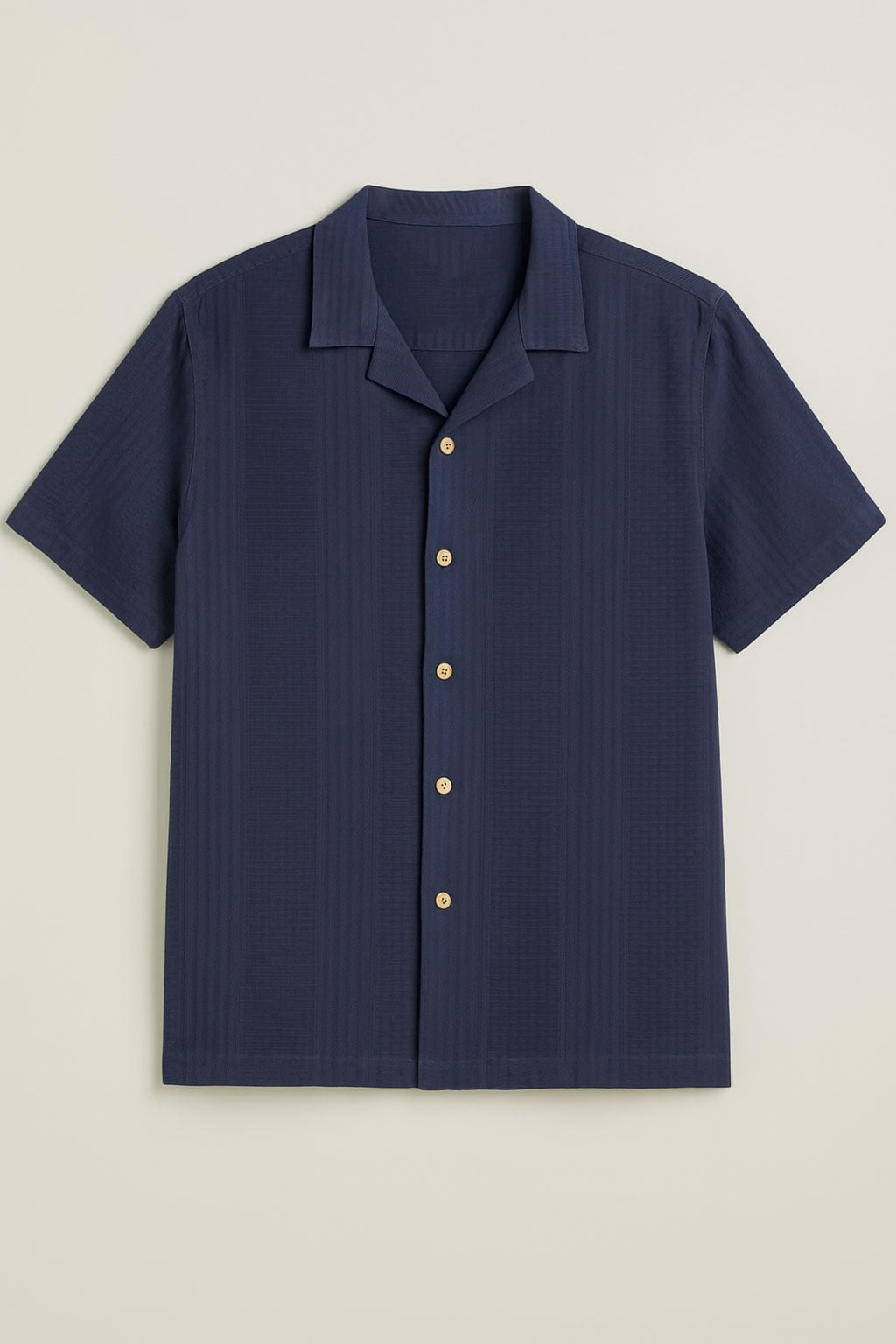 Camisas Para Hombre Jacquard Relaxed Fit B51363 Marino
