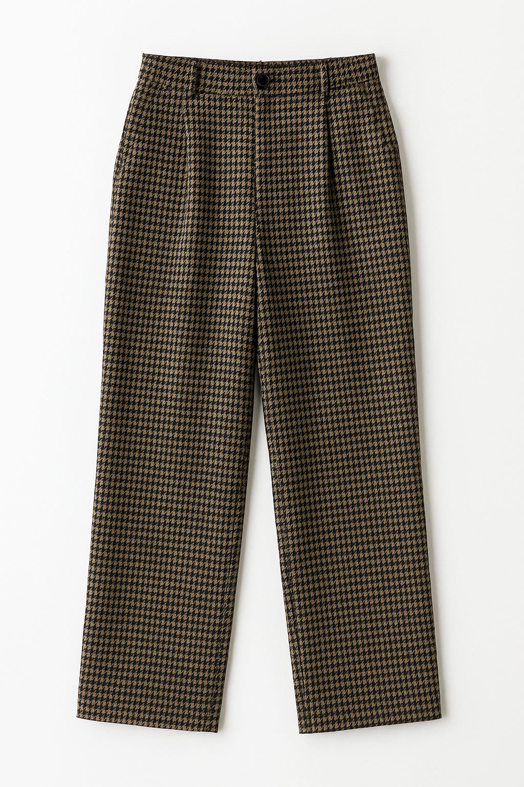 Pantalones Para Mujer Pata De Gallo Con Pinzas W53112 Moka