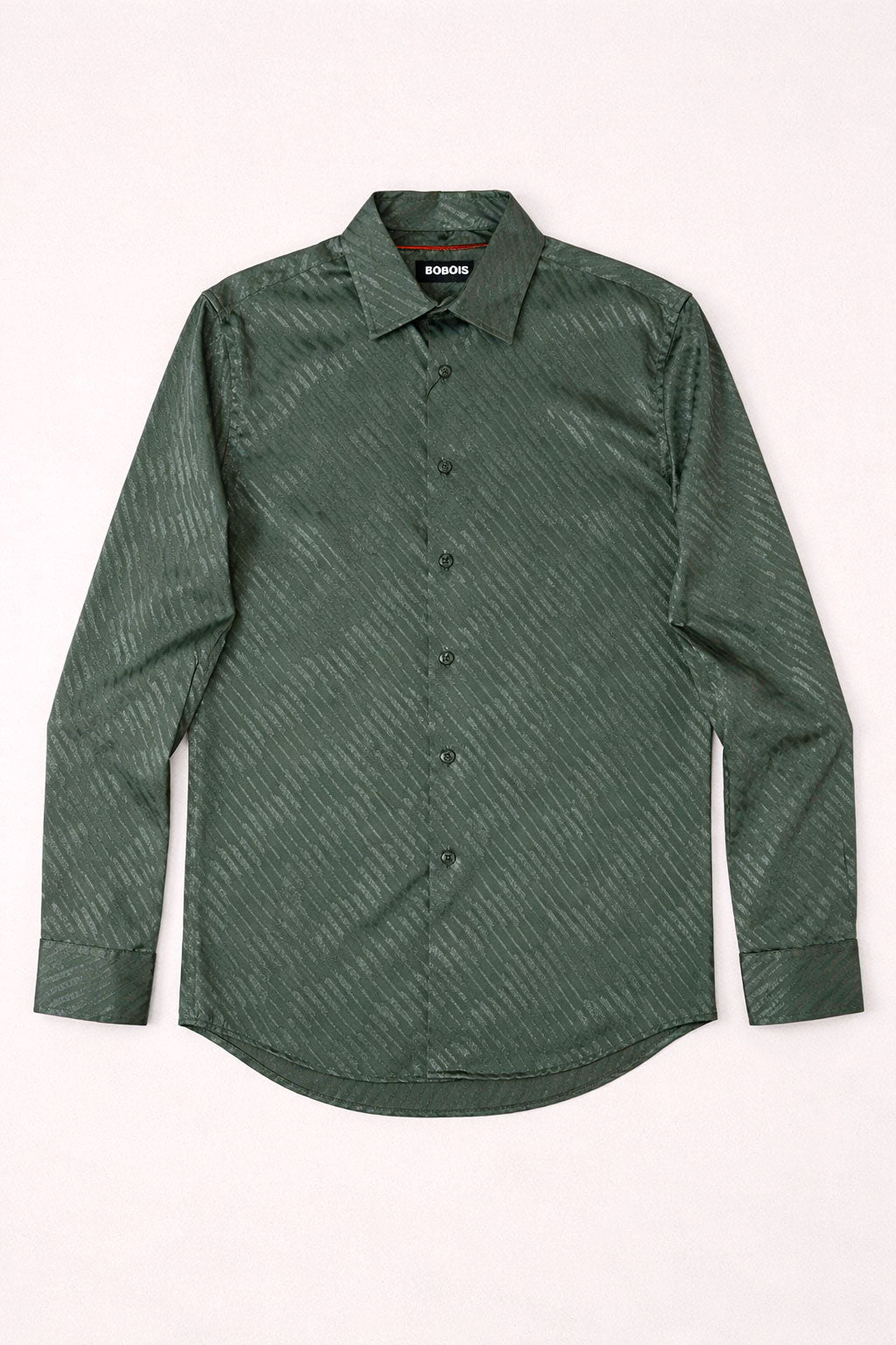 Camisas Para Hombre Jacquard Satinada B55328 Olivo