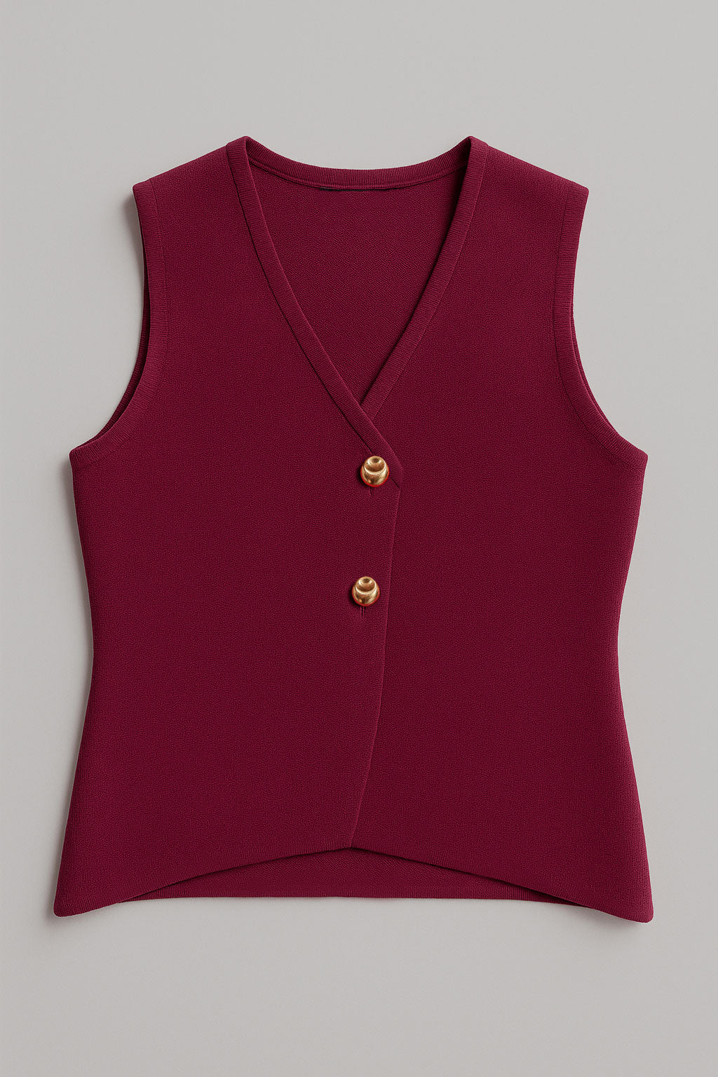 Chalecos Para Mujer Tejido Con Doble Botón R53200 Vino