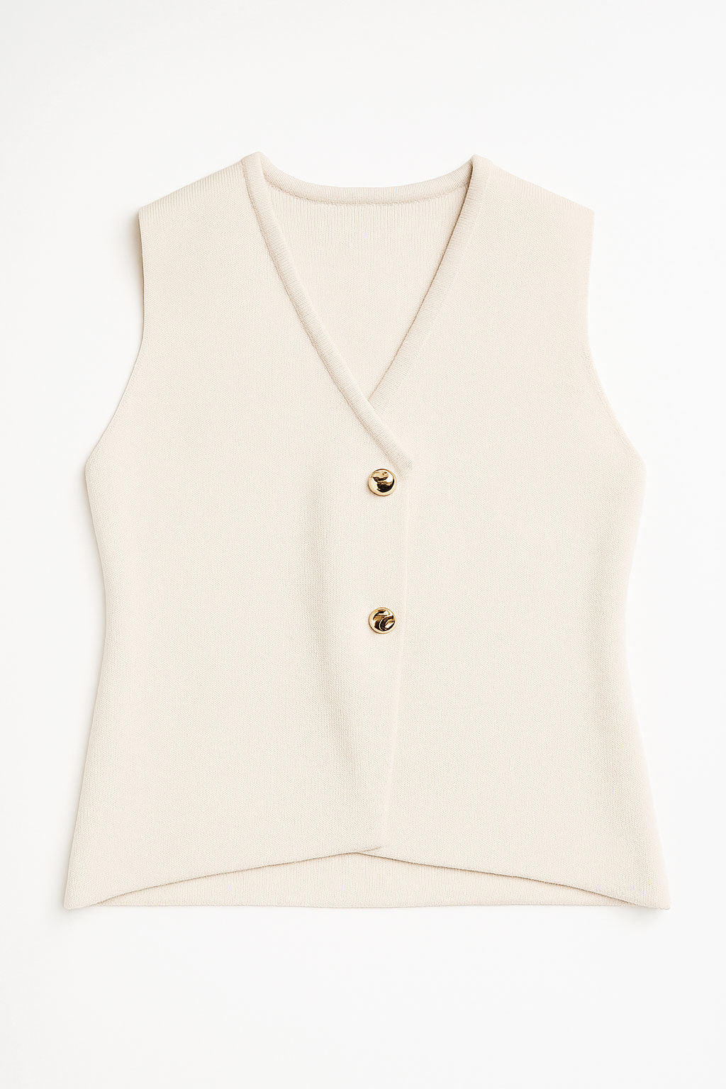 Chalecos Para Mujer Tejido Con Doble Botón R53200 Crema