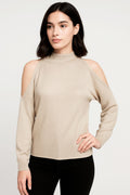 Suéteres Para Mujer Lurex Cuello Alto O53201 Crema