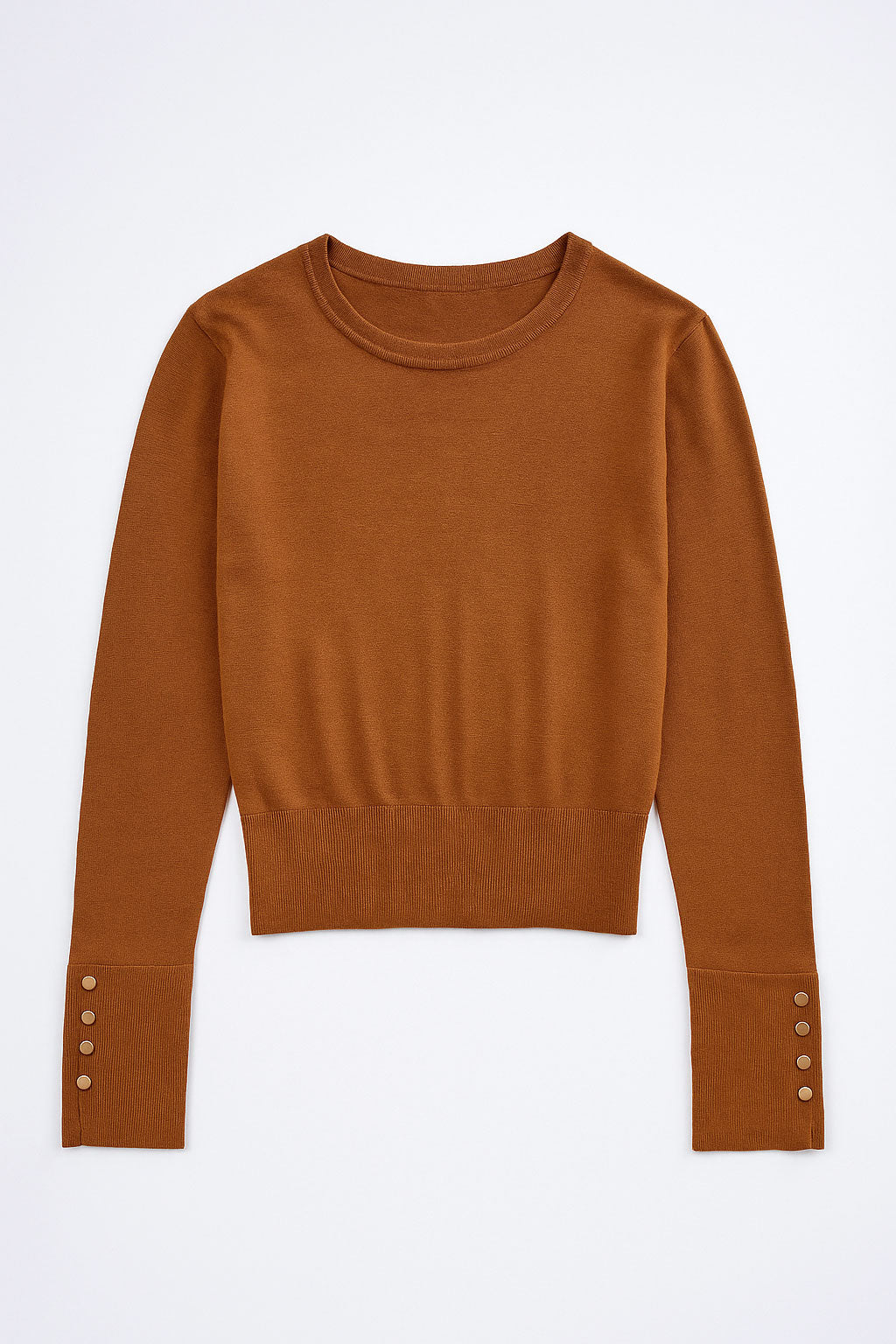 Suéteres Para Mujer Con Botones En Los Puños O53204 Camel