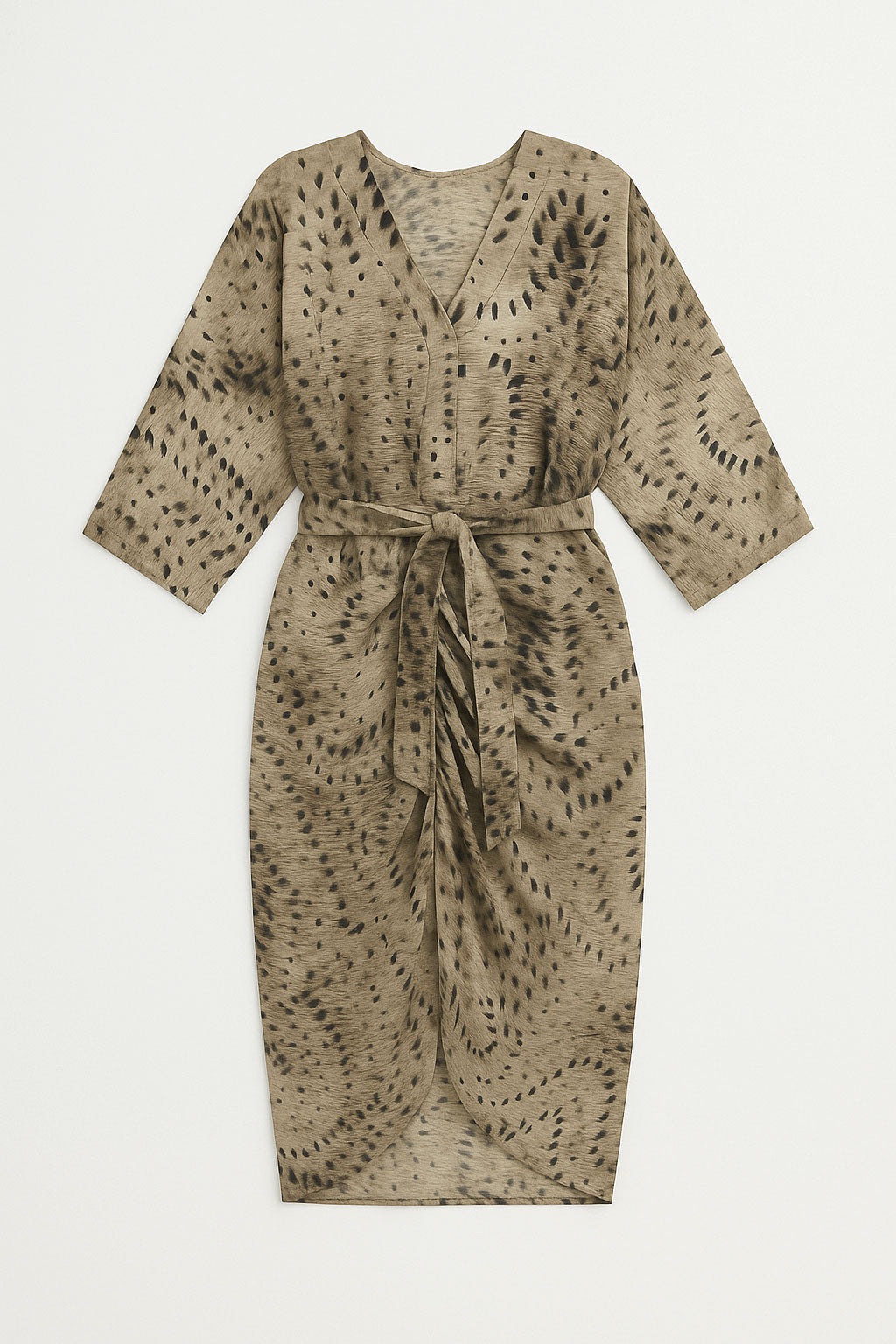 Vestidos Para Mujer Largo Animal Print Con Cinto S53112 Unico